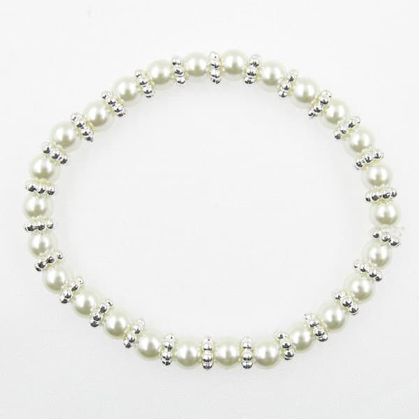 Rosa Rhinestones Pearl Stretch Bracelet - image 