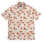 Mens Visitor Coral Tan Leaf Pique Polo - image 1