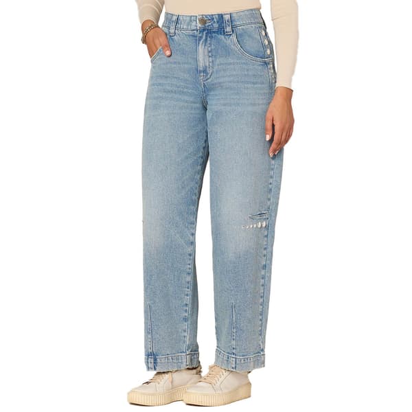 Womens Democracy "Ab"solution&#174; Skyrise Barrel Leg Jeans w/ Studs