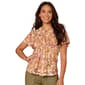 Womens Democracy Short Flounce Sleeve Button Front Blouse - image 1