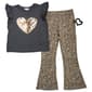 Girls(4-6x) BTween® Leopard Flip Sequin Heart Top w/ Leggings - image 2