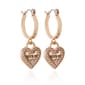 Guess Gold Huggie Logo Heart Drop Hoop Earrings - image 1