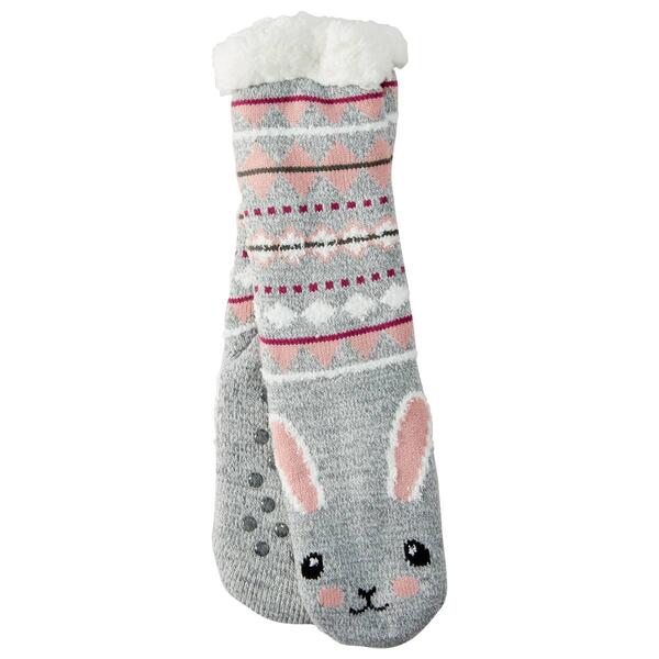 Womens Fuzzy Babba Bunny Slipper Socks - image 