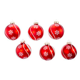 Kurt S. Adler 6pc. Snowflake Swirls Glass Ball Ornaments