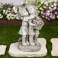 Northlight Solar Hugging Girl and Boy Outdoor Garden Statue - image 1