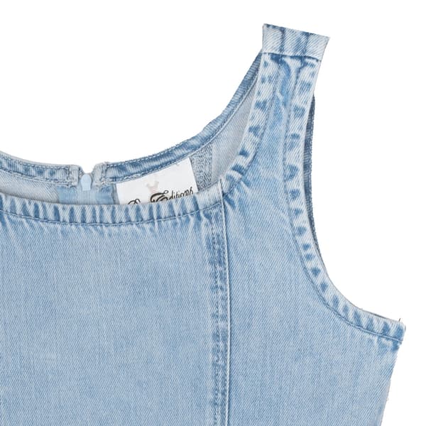 Girls &#40;7-16&#41; Rare Editions Sleeveless Denim Mock Corset Dress