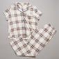 Womens Laura Ashley® Short Sleeve Bear Pocket Plaid Pajama Set - image 2