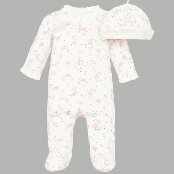 Baby Girl (Preemie-9M) Little Me(R) Vintage Rose Footie Sleeper - image 