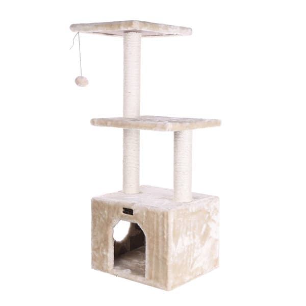 Armarkat 3-Tier Real Wood Cat Condo w/ Sisal Scratching Post