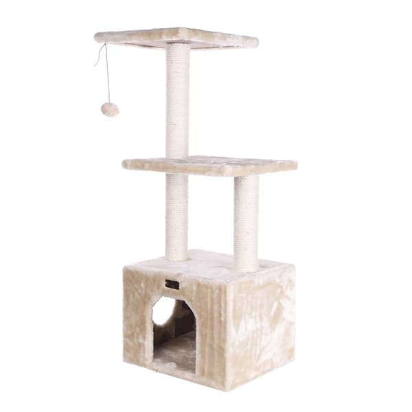 Armarkat 3-Tier Real Wood Cat Condo w/ Sisal Scratching Post