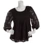 Womens Fair Hope Long Sleeve Solid Lace Popover - image 1