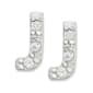 Sterling Silver Cubic Zirconia J Initial Stud Earrings - image 1