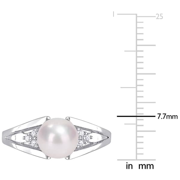 Gemstone Classics&#8482; Pearl & Diamond Split-Shank Ring