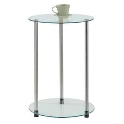 Convenience Concepts Designs2Go Glass 2 Tier Round End Table