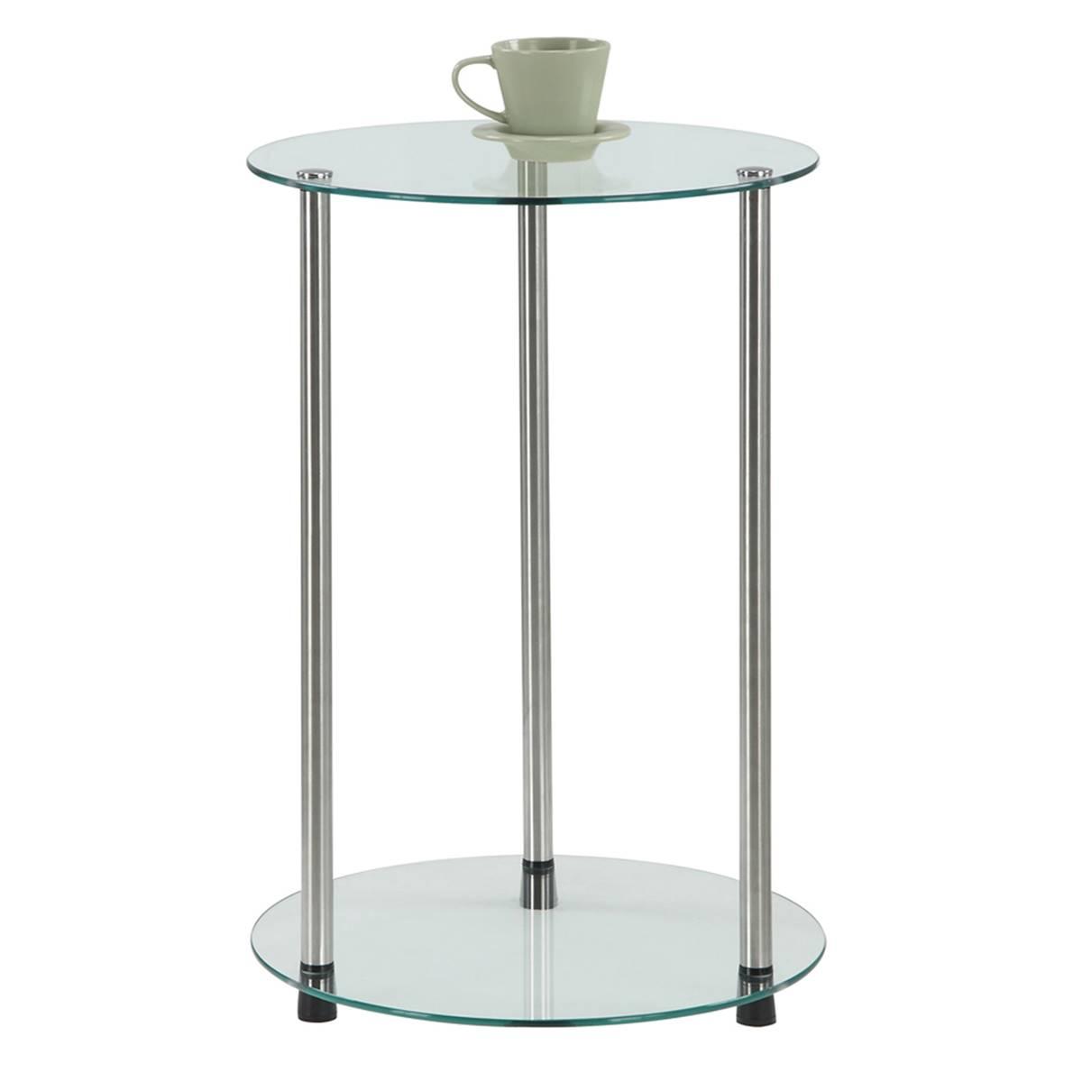 Convenience Concepts Designs2Go Glass 2 Tier Round End Table