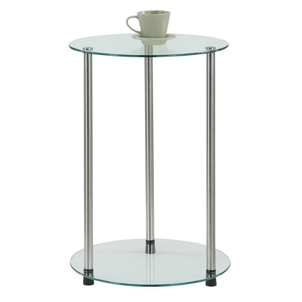 Convenience Concepts Designs2Go Glass 2 Tier Round End Table