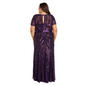Plus R&M Richards Short Sleeve Lace Sequin Belted Evening Gown - image 2