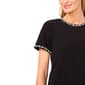 Womens Cece Short Sleeve Tee with Pearl Trim Embellishment - image 3