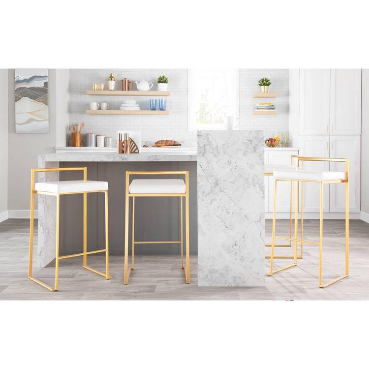 LumiSource Fuji Contemporary-Glam Counter Stools - Set of 2