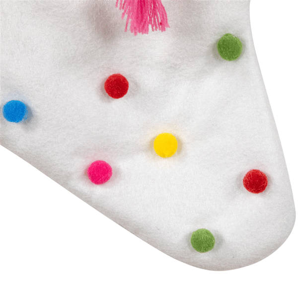 Northlight 20in. White Christmas Stocking with Pom-Poms