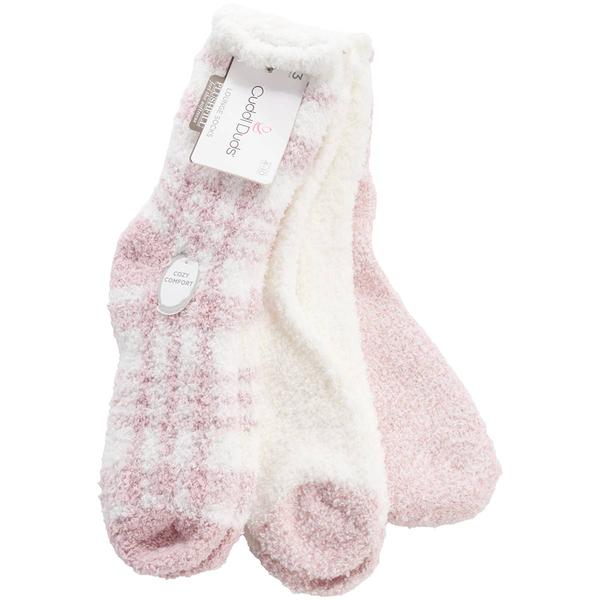 Womens Cuddl Duds(R) 3Pk Plaid Cozies - image 