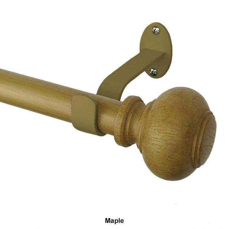 Rhinebeck Rustic Faux Wood Window Drapery Single Curtain Rod