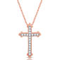 Nova Star(R) Lab Grown Diamond Rose Gold Plated Latin Cross Pendant - image 1