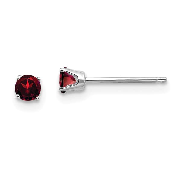Gemstone Classics&#40;tm&#41; White Gold 3mm. Garnet Stud Earrings - image 