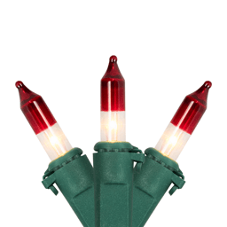 Northlight 20.25ft. Mini Clear with Red Tips Christmas Light Set