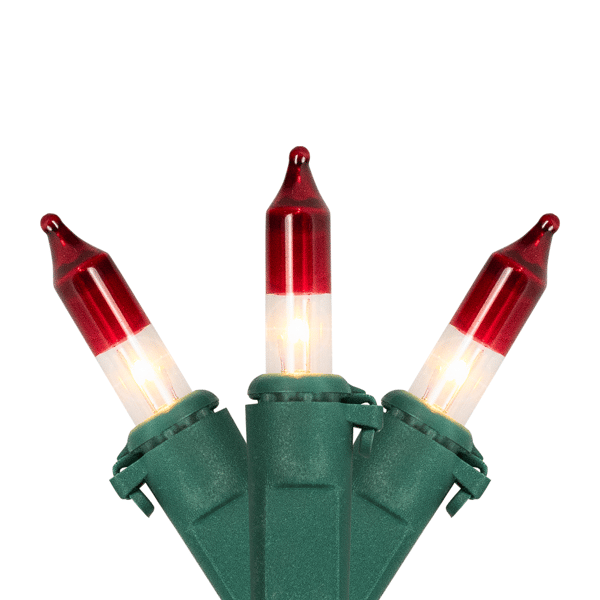 Northlight 20.25ft. Mini Clear with Red Tips Christmas Light Set - image 