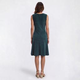 Womens Vivid Aura Sleeveless Chenille Ruffle Hem Shift Dress