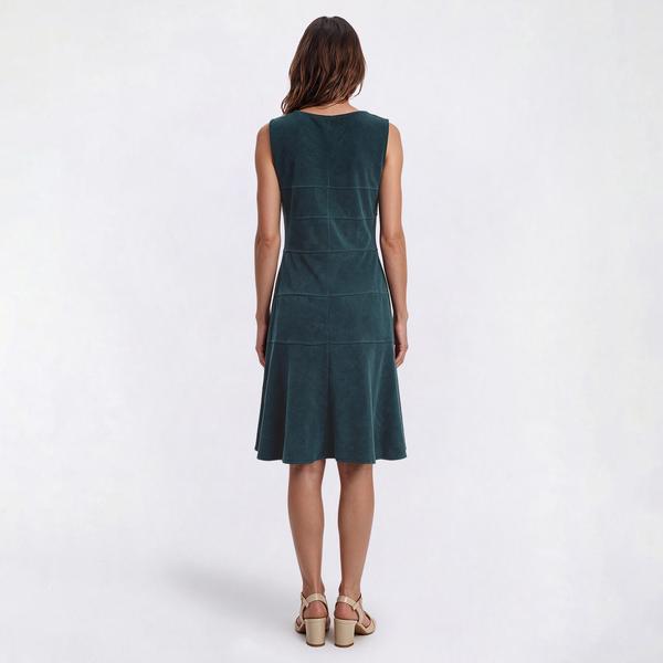 Womens Vivid Aura Sleeveless Chenille Ruffle Hem Shift Dress