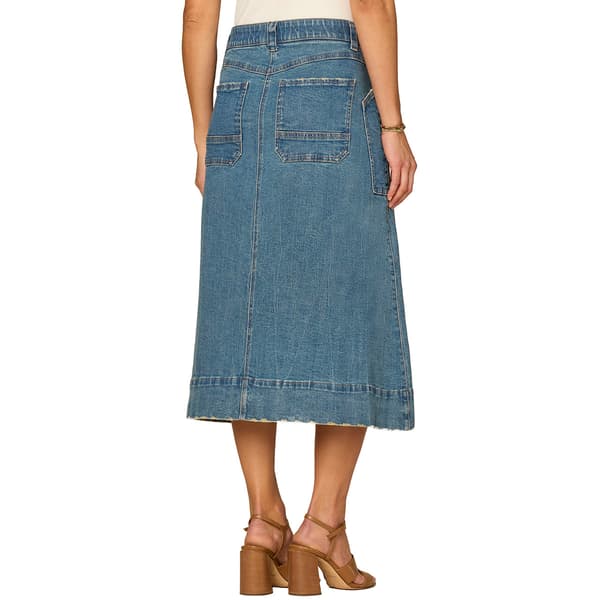 Womens Democracy “Ab”solution® Snap Front A-Line Denim Skirt
