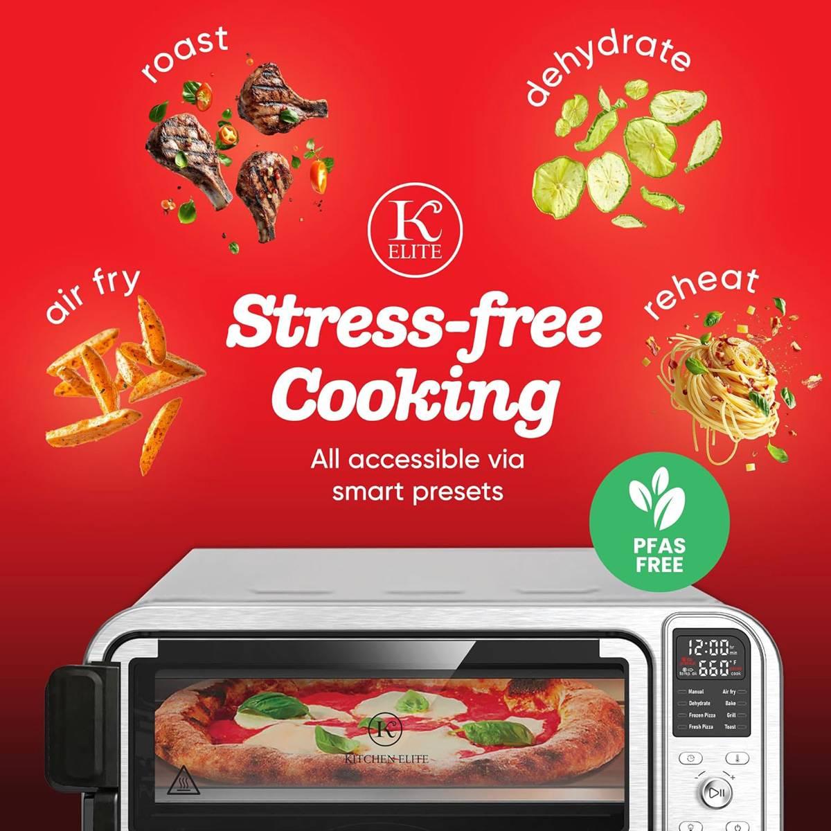 Kitchen Elite 8 In 1 Digital Toaster Oven Air Fryer