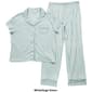 Womens Laura Ashley&#174; Short Sleeve Stripes Notch Collar Pajama Set - image 2