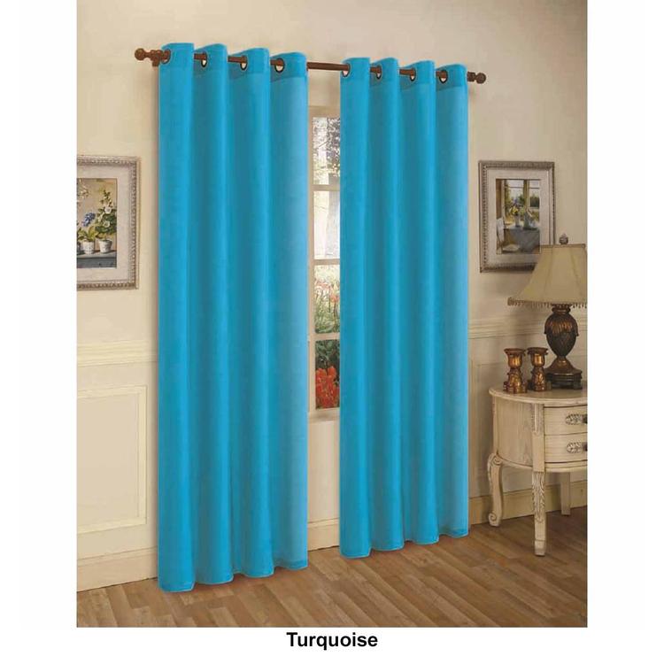 J&V Textiles Faux Silk Grommet Curtain Panels