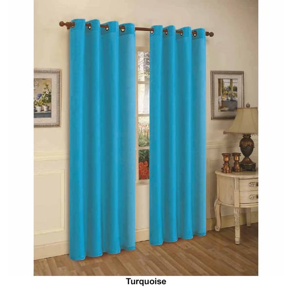 J&V Textiles Faux Silk Grommet Curtain Panels