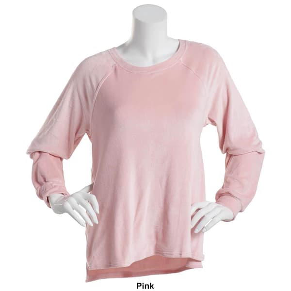 Womens Jessica Simpson Long Sleeve Velour Raglan Pajama Tee