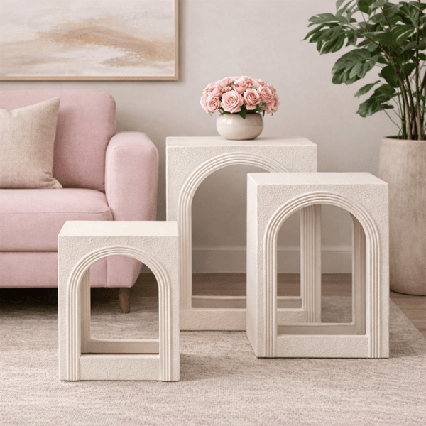 9th & Pike® Modern White Metal Accent Table Set
