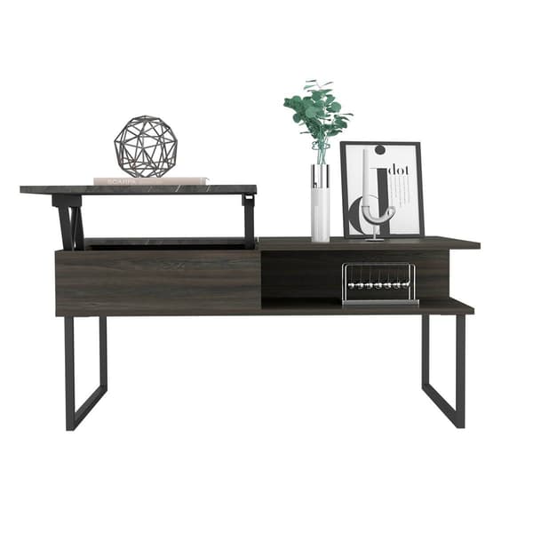 FM FURNITURE Dayton Carbon Espresso Lift Top Coffee Table