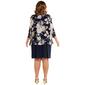 Plus Size Sandra Darren Drape Solid/Floral Jacket Dress - image 2