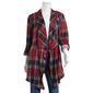 Plus Size New York Laundry Plaid Cardigan - Jet Black/ Red - image 1