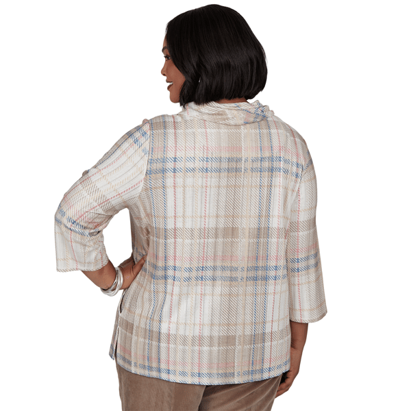 Plus Size Alfred Dunner Sunset Ridge Shimmer Plaid Sweater