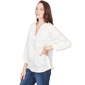 Petite Skye’s the Limit Fresh Start Feather Embroidery Blouse - image 3