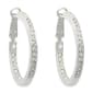 Freedom Nickel-Free Silver-Tone In & Out Crystal Hoop Earrings - image 1