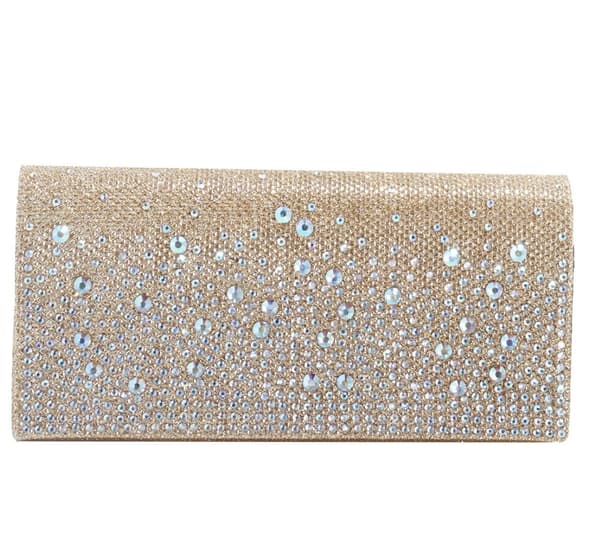 Jessica McClintock Chloe Cascading Stone Clutch - image 