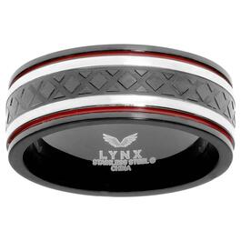 Mens Lynx Stainless Steel Textured Ring