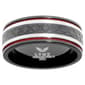 Mens Lynx Stainless Steel Textured Ring - image 1