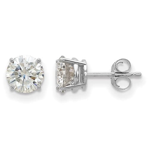 True Light™ 6.0mm Round Moissanite Basket Post Earrings