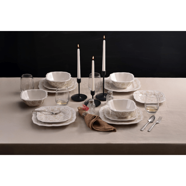 222 Fifth Batik Toile Taupe 12pc. Dinnerware Set - Service for 4